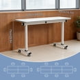 thumbnail image 2 of 47.2" Conference Table, 2 Pack Foldable Flip Top Modular Table with Silent Lockable Wheels, Space-Saving Mobile Training Desk for Office, Classroom & Meeting Spaces, White2, 2 of 7