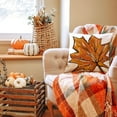 thumbnail image 3 of Fall Pillow Covers 18x18 inch Set of 4 Pumpkin Maple Leaf Hello Pumpkin Happy autumn Decorative Throw Pillow Case Autumn Thanksgiving Farmhouse Orange Decoration for Home couch, 3 of 6