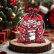 thumbnail image 1 of Decoraciones navideñas, adornos navideños, bolsas de tela con cordón de algodón a cuadros rojos, reutilizables, para galletas, dulces y golosinas. Ideales para regalos navideños, envoltorios y obsequi, 1 of 6
