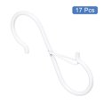 thumbnail image 3 of S Hooks for Hanging, 17Pcs 3.5 Inch - Metal S-Shaped Hooks with Safety Buckle for Hanging Plants, Clothes (White), 3 of 6