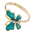 thumbnail image 2 of Womens Fashion Butterfly Ring: Diamond Drip Oil Alloy Ring, Adjustable One Size Fits Most, 2 of 2
