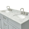 thumbnail image 3 of Ariel Hamlet 61 In. Double Oval Sink Vanity With 0.75 In. Carrara White Countertop In Grey, 3 of 11