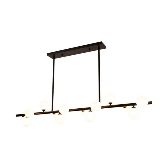 Lámpara colgante acabado negro mate, 14 luces G9 25W