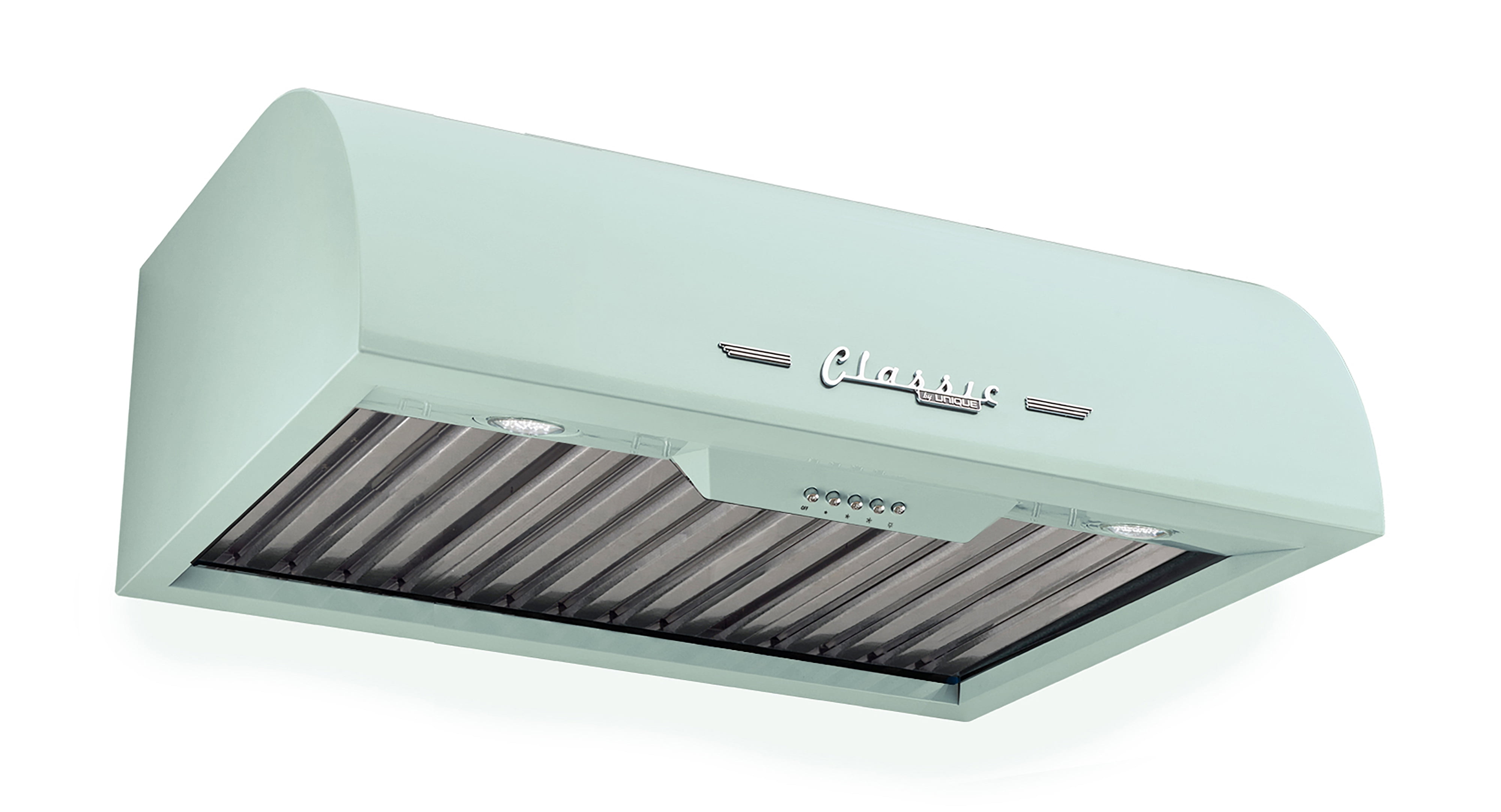 Unique Classic Retro 24" Under Cabinet Range Hood with 500 CFM and LED Lighting 110 volts in Summer Mint Green