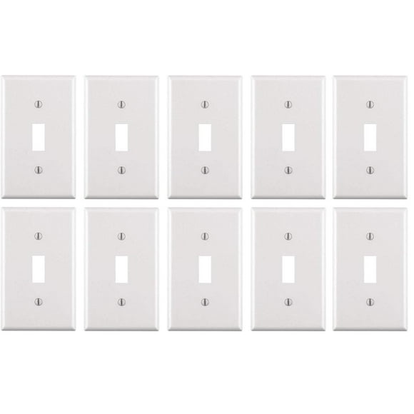 Ciata - Lot de 10 - Plaque Murale à Bascule One Gang, Haute Résistance aux Impacts, Blanc