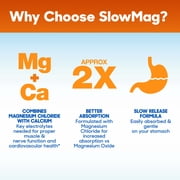 SlowMag Mg Muscle & Heart Health Tablets, Magnesium Chloride and Calcium, 120 Count