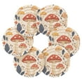 thumbnail image 7 of Yayeee 6 PCS Drink Coasters with Holder Set Woven Absorbent Round Tabletop Hot Pad, White Mushroom, 7 of 7