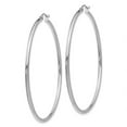 thumbnail image 2 of 14K White Gold Earring Hoop Women'S 55 mm Polished 2Mm Tube Earrings, 2 of 3