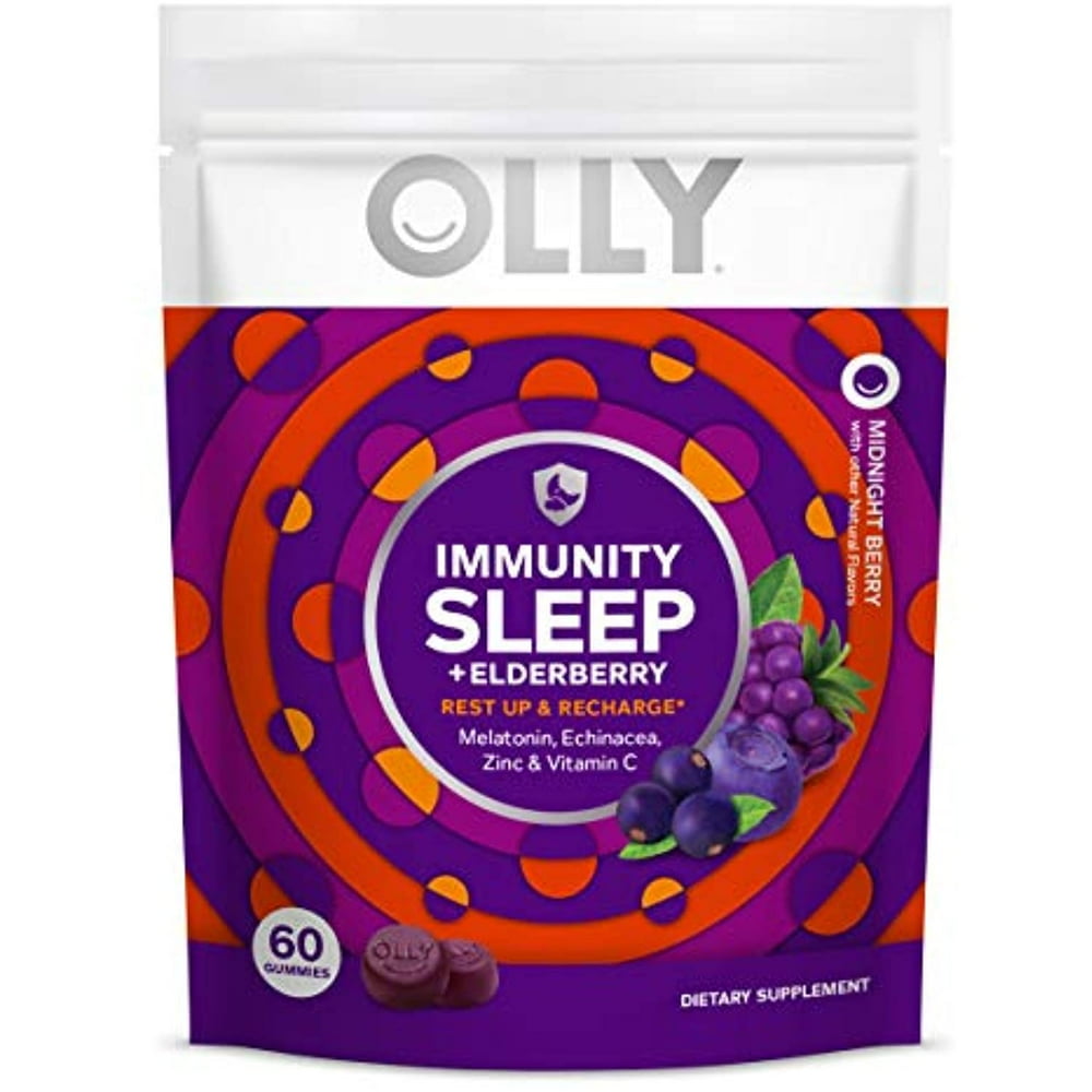 Olly Immunity Sleep Gummy, Melatonin, Elderberry, Echinacea, Zinc and