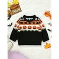 thumbnail image 3 of Infant Baby Girl Boy Halloween Sweater Long Sleeve Cartoon Pullover Toddler Jumpers Tops Fall Loose Knitwear, 3 of 8