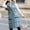 Blue, variant on EGNMCR Womens Long Puffer Coat, Long Sleeve Padded Winter Down Coats, Hooded Parka Jacket Women's Fashion Winter Keep Warm Top Hooded Outwear Thickening Coat Vest Above Knee Parkas Women Coat
