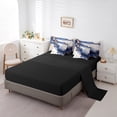 thumbnail image 3 of YST Navy Blue Watercolor Bedding Comforter Set, 7-Piece, Modern Abstract Foil Print, King, 3 of 4