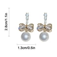 thumbnail image 3 of HomeKingdee Fashion Silver-Plated Zircon Bow Pearl Earrings - Elegant Design for Women for Party Wedding Birthday Gift, 3 of 9
