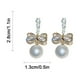 thumbnail image 3 of HomeKingdee Fashion Silver-Plated Zircon Bow Pearl Earrings - Elegant Design for Women for Party Wedding Birthday Gift, 3 of 9
