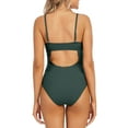 thumbnail image 6 of QLEICOM Womens Swimsuits Tummy Control Plus Size Swimsuit Coverup Fashion Splicing Swimsuit Fashion Sling Chest Strap Swimsuit Green XL, 6 of 7