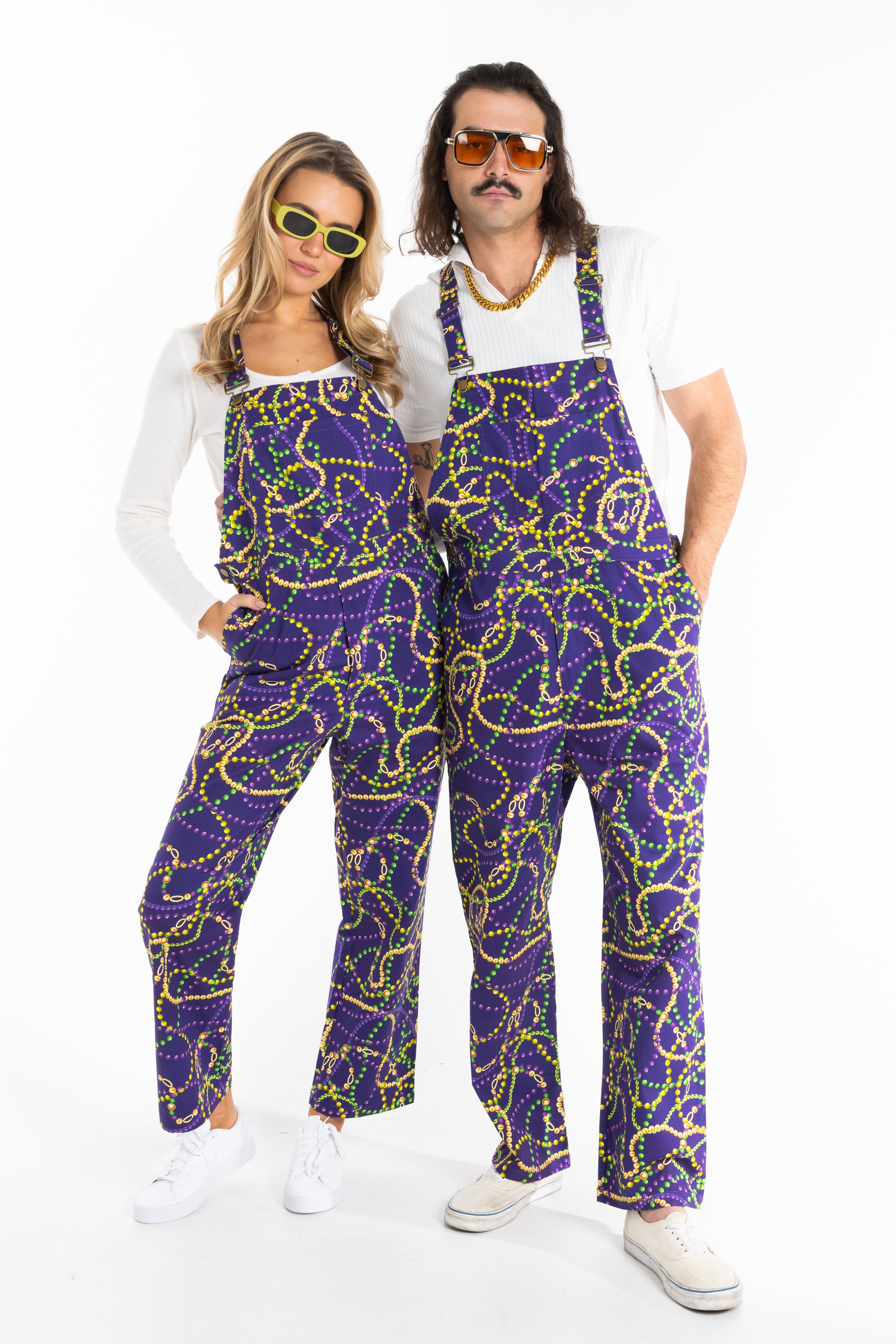 The Carnival Krewe Shinesty Mardi Gras Beads Men s Overalls 2X