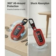 thumbnail image 3 of Key Fob Cover Compatible with Toyota RAV4 Highlander Camry Avalon 4Runner Corolla Prius 2021-2026 Keychain Case Holder Protector,Red, 3 of 7