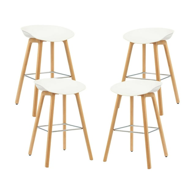 Bronte Living 26 inch Modern Polypropylene Counter Stool with Footrest for Kitchen, Restaurant - Series Connor - Set of 4