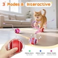 thumbnail image 3 of Pelota eléctrica para gatos PANRIO, 3 modos, forma de cola de plumas, 3 of 7