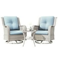 thumbnail image 6 of Meetleisure Outdoor Swivel Rocker Wicker Patio Chairs Sets of 2 With Table, Sky Blue, 6 of 6