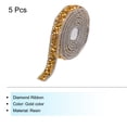 thumbnail image 3 of Unique Bargains 5 Pcs Resin Rhinestones Trim 5 Yards Self Adhesive Gold Diamond Ribbons Rhinestone Strips Tape, 3 of 7