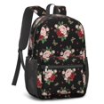 thumbnail image 2 of Pioneer Flower Floral Print Pattern 17" School Backpacks for Teens,Waterproof Oxford Fabric,S-Shape Padded Straps for School,Travel,Hiking,Camping, 2 of 5