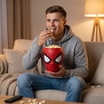 thumbnail image 5 of Superhero Series Popcorn Bucket Movie Night Hero Mask Snack Bowl for Home Theater Large Capacity Red Web Design Collectible Tub for Cinema Lovers Party Decor Gift, 5 of 6