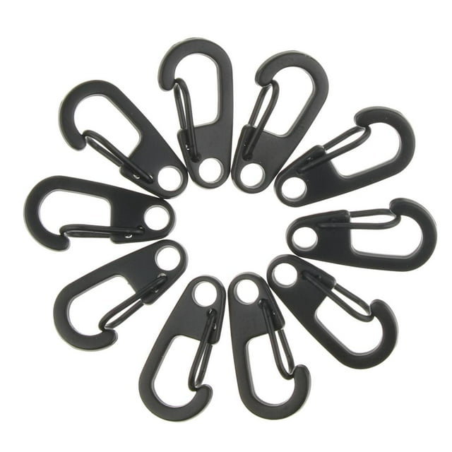 10 Uds Clip de mosquetón para llavero Cola 26mm Negro