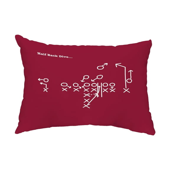 Simply Daisy, 14" x 20" Half Back Dive Cranberry Abstract Decorative Outdoor Pillow