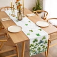thumbnail image 3 of St. Patrick's Day Table Runner - 48 Inch Long, Kitchen Dining Table Runner Dresser Scarves, Lucky Shamrock Spring Botanical Farmhouse Decor for Coffee Tables Wedding Party Banquet, 3 of 8