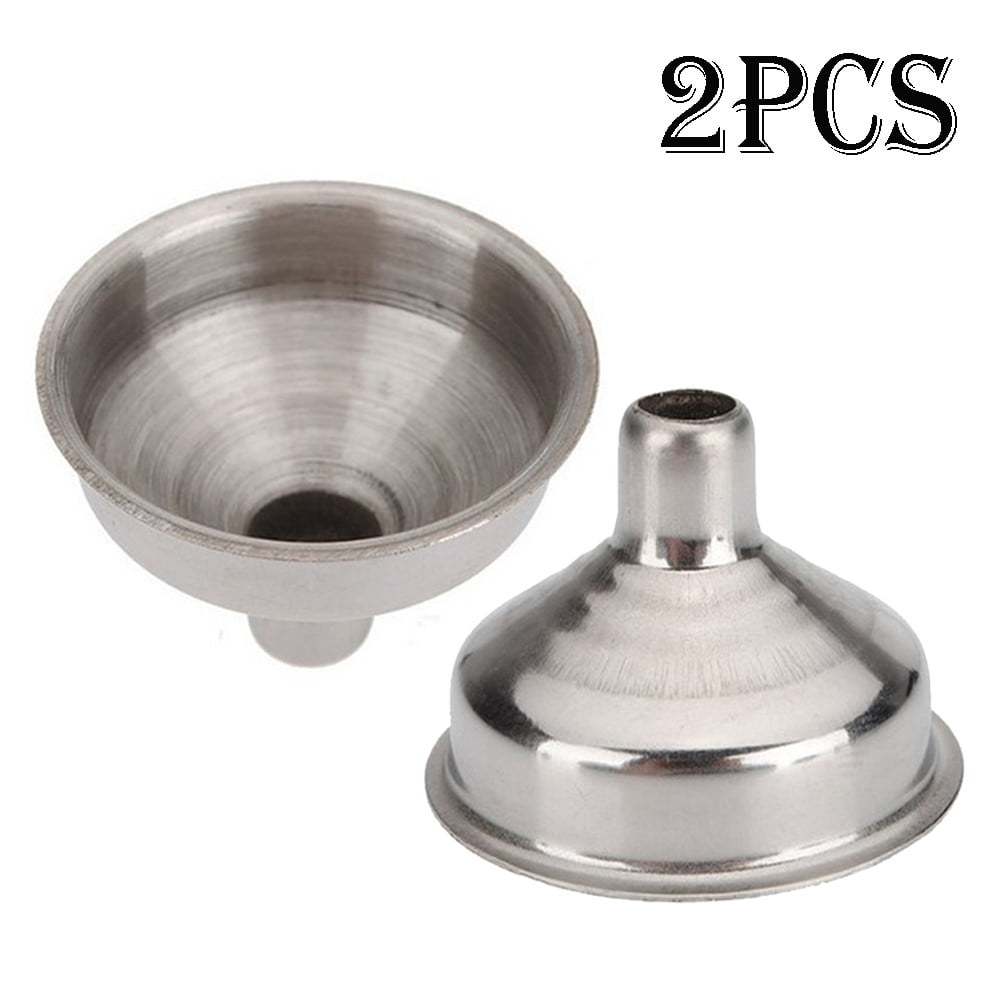2Pc 8mm Stainless Steel Wine Funnel For All Hip Flasks Flask Filler Wine Po*ZY 