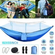 Portable 660lbs Double Person Camping Hammock Tent with Mosquito Net Sun Canopy