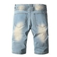 thumbnail image 4 of Hvyesh Mens Denim Shorts, Men's Summer Short Micro Elastic Short Zipper Open Five Point Short Half Shorts Jeans, 4 of 8