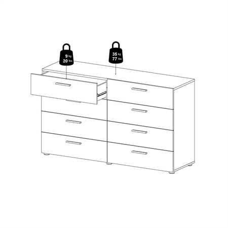 Tvilum Austin 8 Drawer Double Dresser, Homestar Finch 6 Drawer Dresser Assembly Manual
