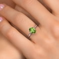 thumbnail image 4 of Gem Stone King 14K White Gold Green Peridot Solitaire Engagement Ring for Women | 1.42 Cttw | Oval 8X6MM | Gemstone August Birthstone | Size 5, 4 of 6