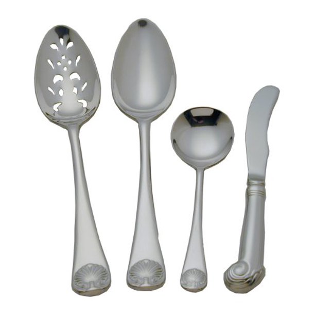 Colonial Williamsburg Royal Shell Stainless Steel Flatware 4 Piece Hostess Set