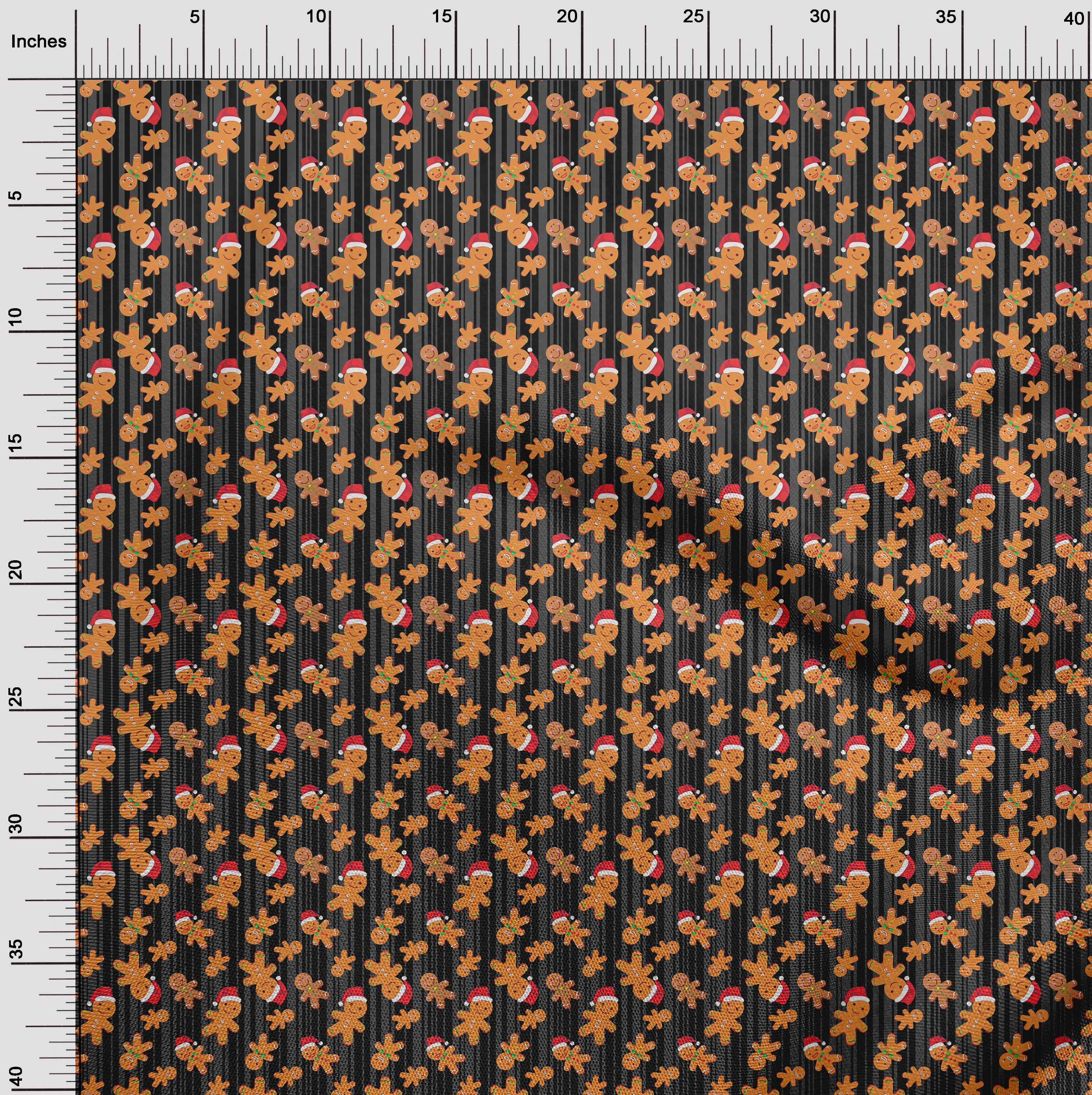 oneOone Rayon Black Fabric Christmas Quilting Supplies Print Sewing Fabric By The Yard 56 Inch Wide