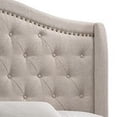 thumbnail image 2 of Fabric Upholstered Eastern King Bed with Camelback Headboard, Beige, 2 of 6