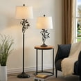 thumbnail image 6 of Maxax Traditional Table Lamps Set of 2, Black Metal Nightstand Lamps with White Fabric Shade, for Living Room, Bedroom, Office, 6 of 9