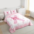 thumbnail image 3 of Feelyou Princess Initial Letter Queen Comforter Set, Bowknot Monogrammed X Bedding Sets, Kawaii Cartoon Bow Reversible Bedding Comforter Set, Luxury Bedroom Decor, 3pcs, 3 of 8