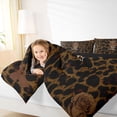 thumbnail image 3 of Erosebridal Cheetah Animal Print Full Size Comforter Sets,Letter I Monogram Bedding Sets For Bow Lovers,Black Reversible,3-Piece, 3 of 7