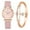 Pink, variant on Jewelry VerPetridure Women Watches Bracelet Set Flowers Ladies Bracelet Watch Casual Leather Quartz