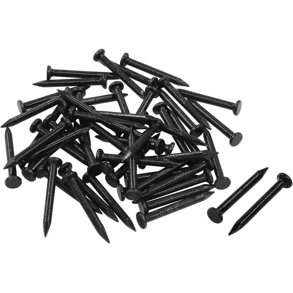 50pcs Hardware Nails 1 inch Length, Black Carbon Steel Point Tip Wall Cement Masonry Nail,Woodworking Nails,Concrete Nails