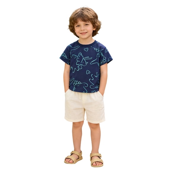 BOOMNY Toddler Boys Short Sleeve T Shirts Cartoon Graphic T-Shirts Loose Tee Tops, Sizes 18-24 Months
