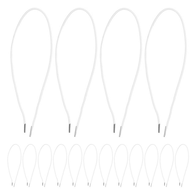 CTIRCHIU 50Pcs Soft White Elastic String with Metal Ends Stretchy Elastic Rope for Masks Bracelets and DIY