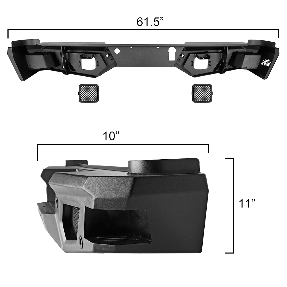 Bulken Back Rear Step Bumper Compatible with 2015-2021 Chevrolet Colorado Pickup Truck