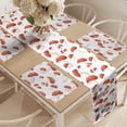 thumbnail image 2 of Ambesonne Nature Table Runner & Placemats, Amanita Muscaria Mushrooms, Placemat 4 pcs + Runner 12"x72", Burnt Orange Rust, 2 of 2