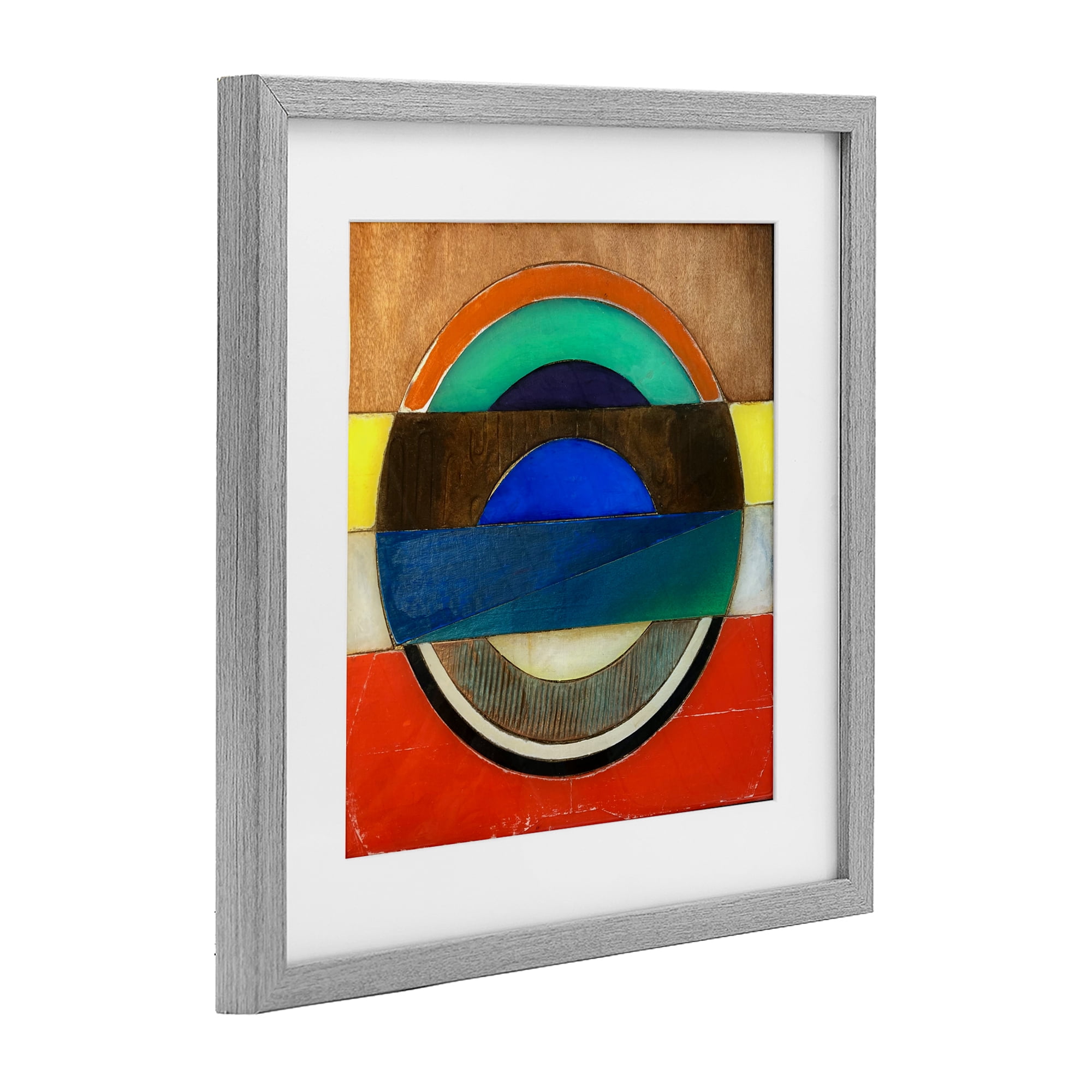 Stupell Industries Bisected Circle Structure Gray Framed Print Under Glass, design by Matthew Finger