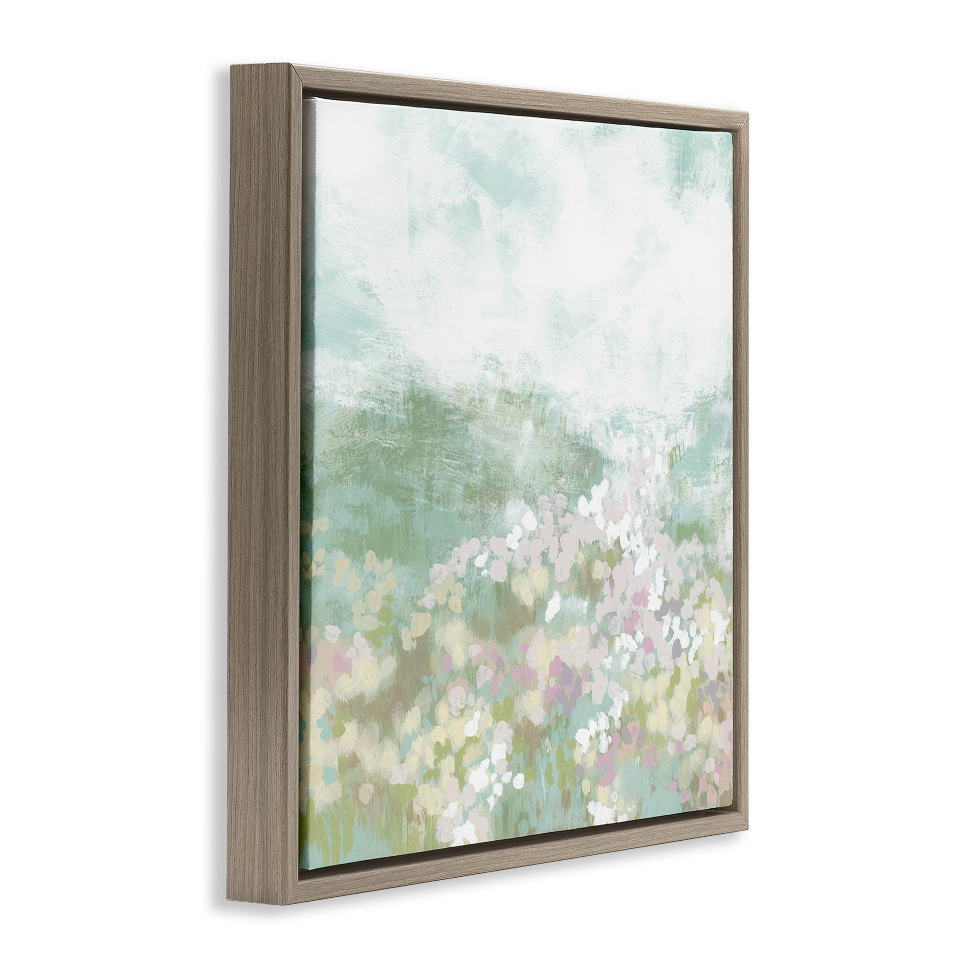 Stupell Industries Rural Countryside Impression Landscape Painting Brown Floater Framed Canvas Art Print Wall Art, 18 x 18