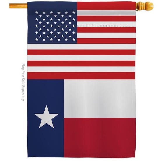 Americana Home & Garden  28 x 40 in. USA Texas American State Vertical House Flag with Double-Sided Decorative Banner Garden Yard Gift